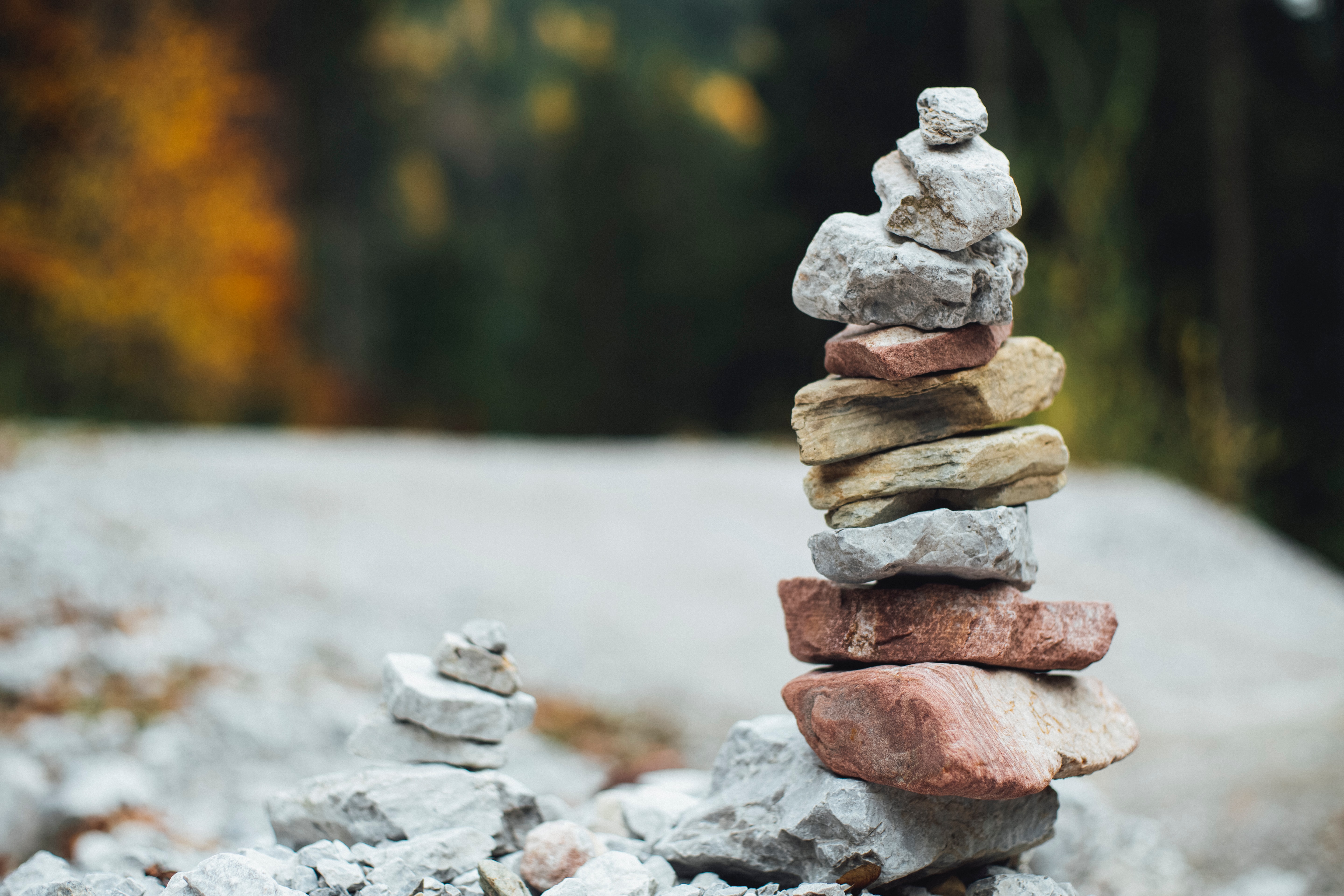 Little piles of rocks