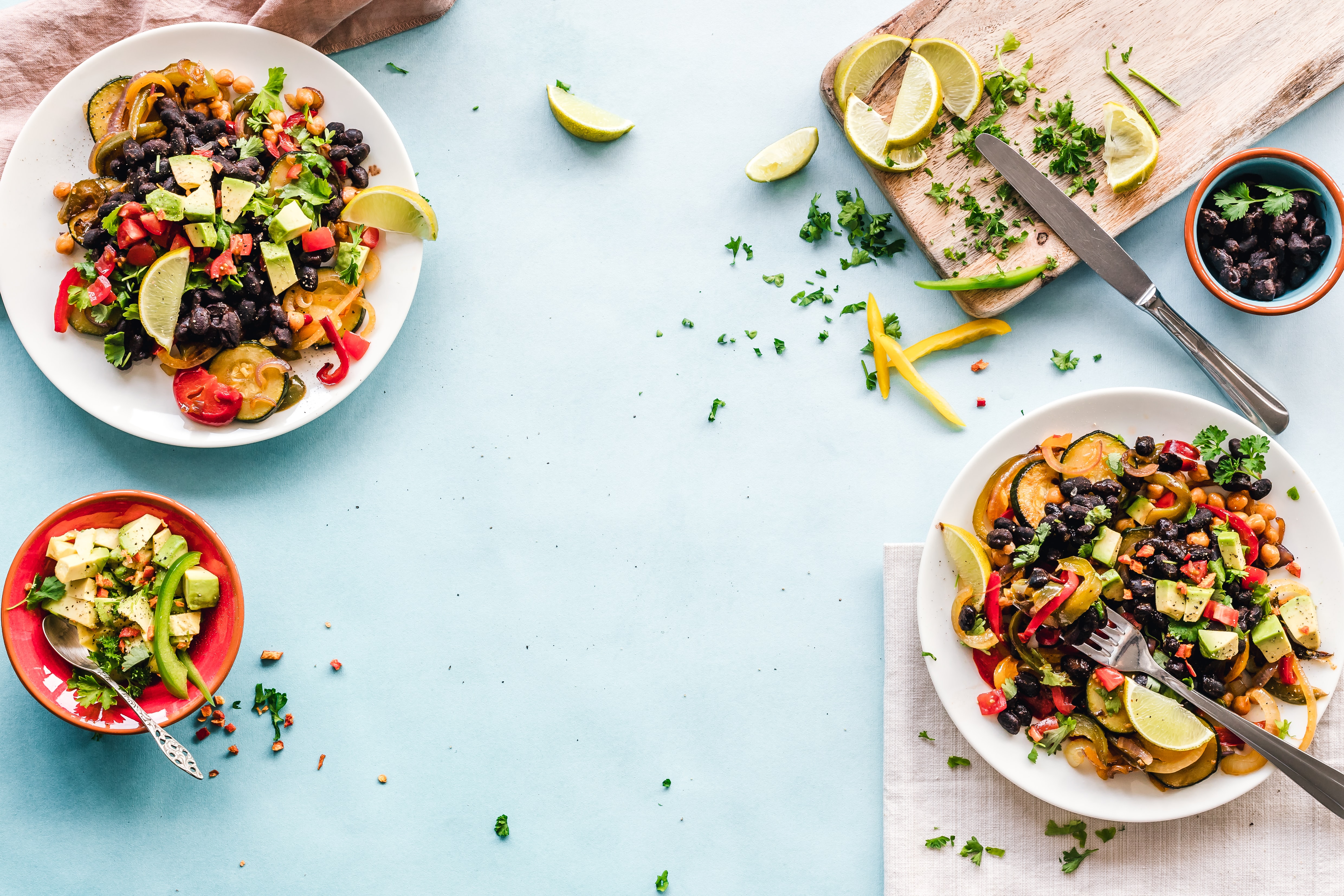 plates of healthy food